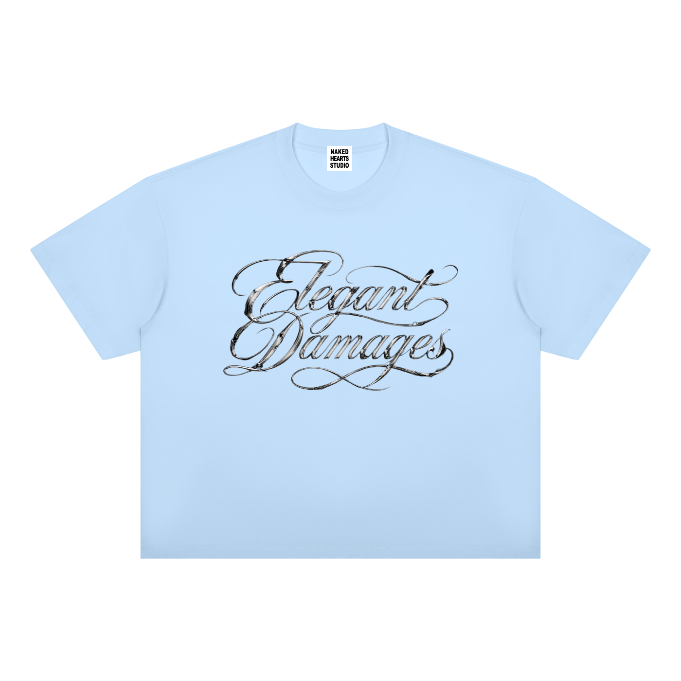 Elegant Damages t-shirt, sky blue