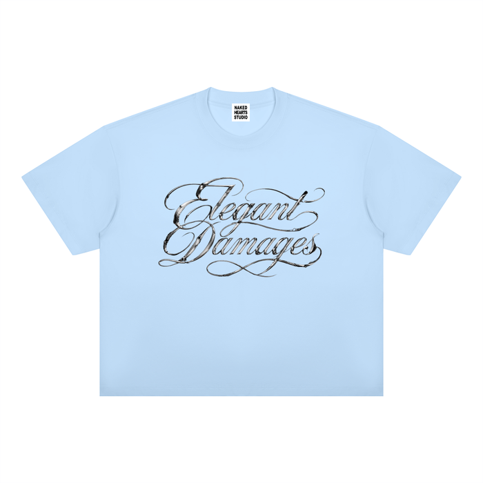Elegant Damages t-shirt, sky blue