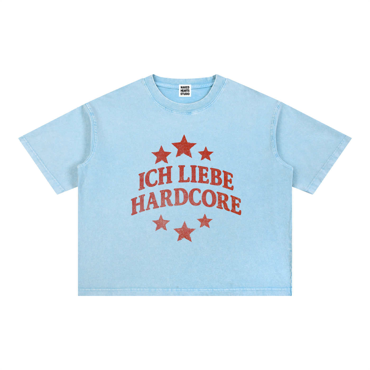 Ich Liebe Hardcore t-shirt, sky blue