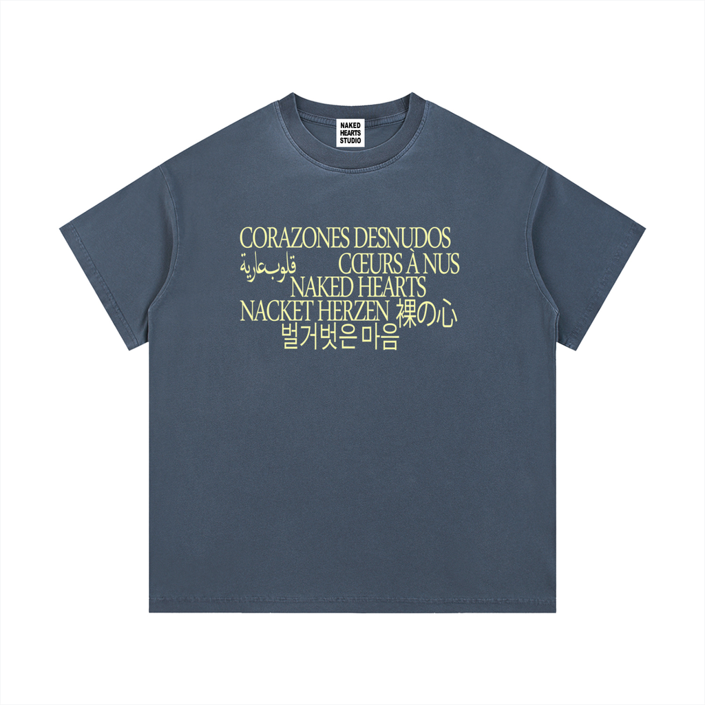 Language of Love t-shirt, gray blue