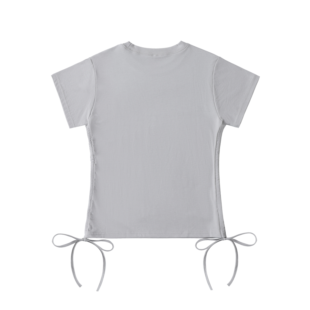 Lick my wounds stringed top, white and light gray colorways