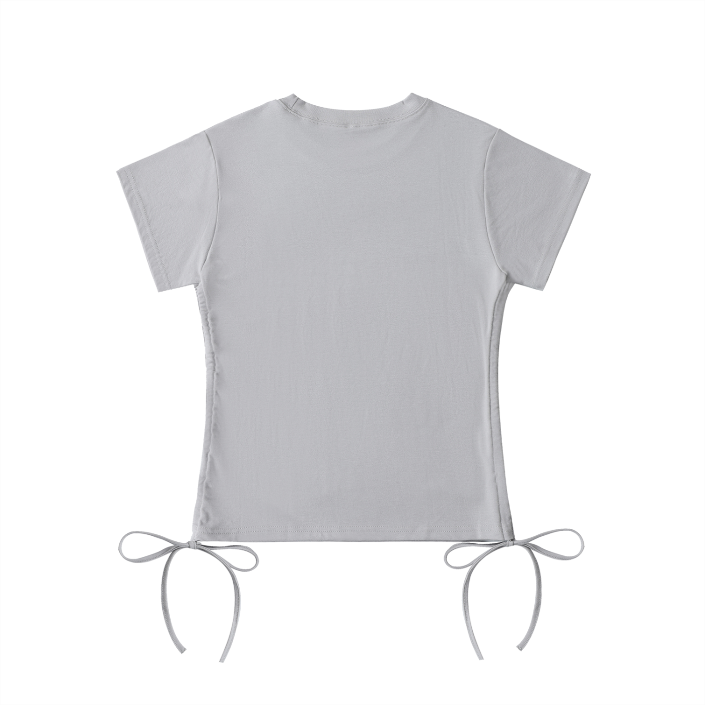 Lick my wounds stringed top, white and light gray colorways