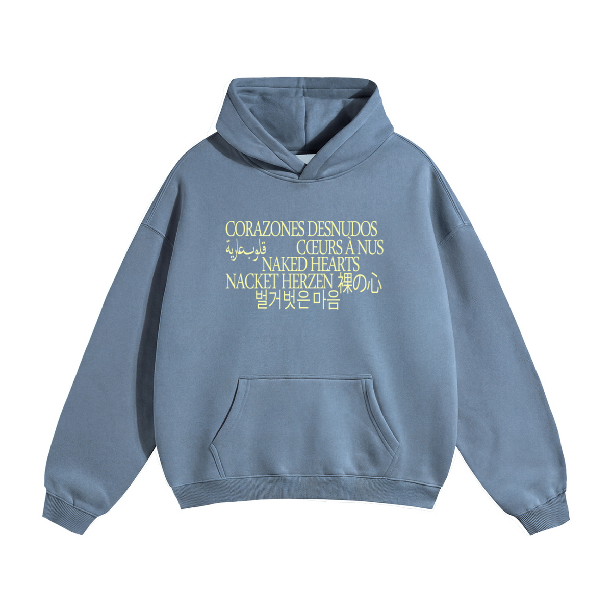 Naked Hearts hoodie, jeans blue, Languages of Love