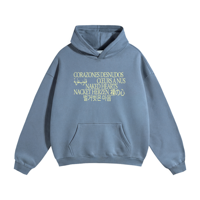 Naked Hearts hoodie, jeans blue, Languages of Love
