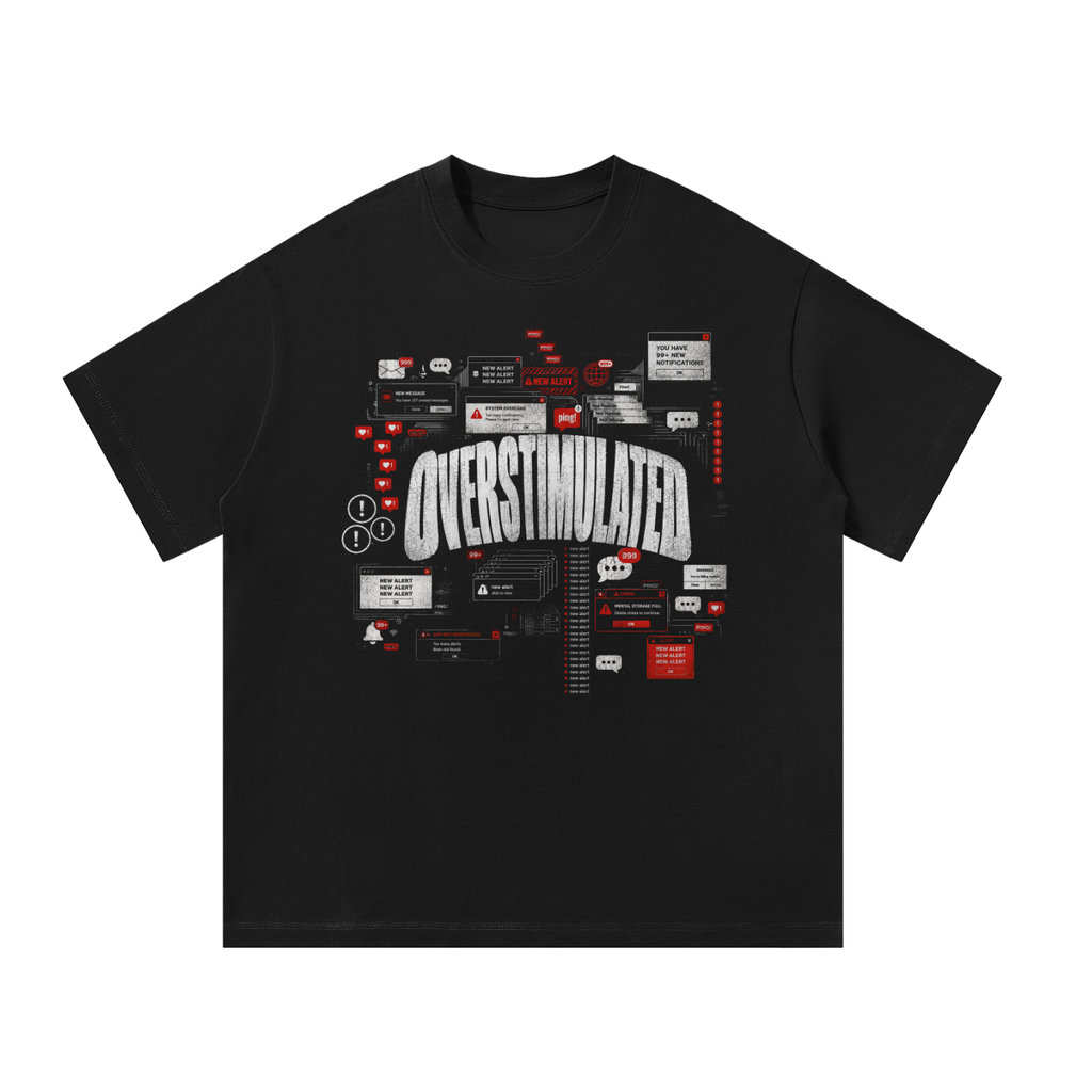 Overstimulated unisex oversized t-shirt, black