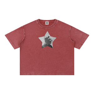 Pop Star t-shirt, red wash