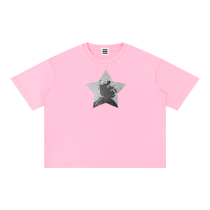 Pop Star t-shirt, rose pink wash