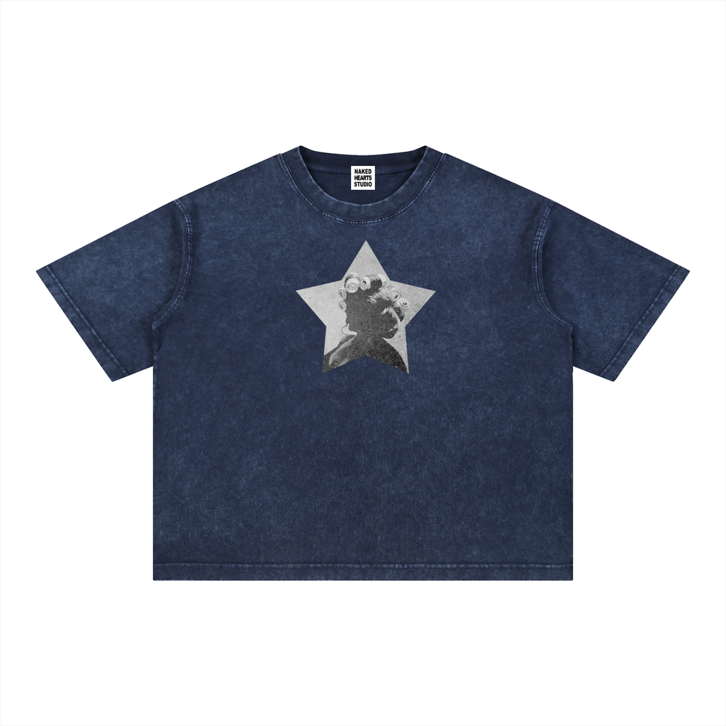 Pop Star t-shirt, royal blue wash
