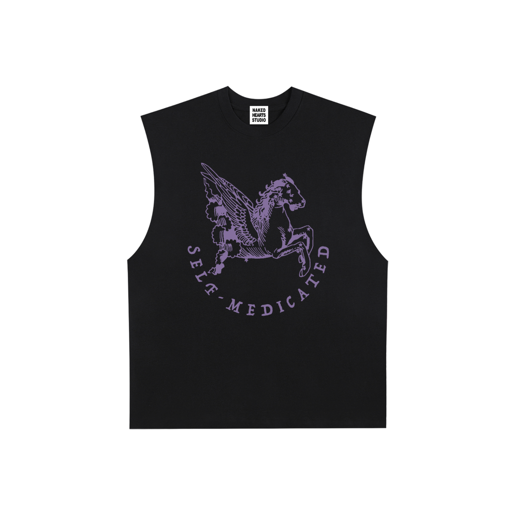 Self-Medicate tank top, black