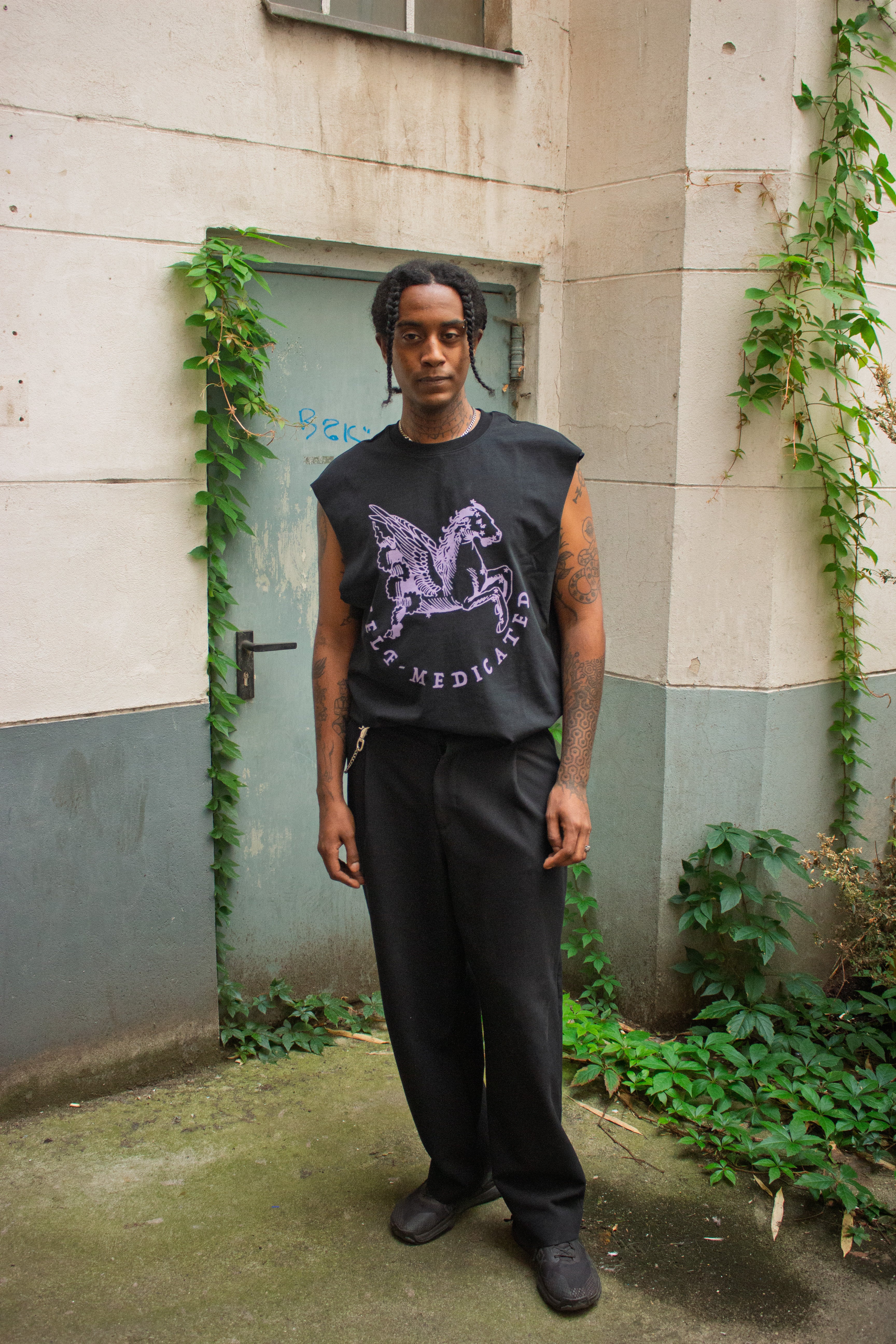 Self-Medicate Black Tank Top
